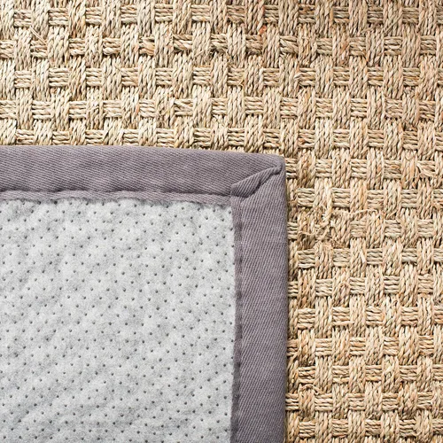 Miniatura 8 de SAFAVIEH Alfombra de Área 6x9 pies - Colección de Fibra Natural - Natural y Gris Oscuro, Hierba Marina, Patrón de Tejido de Canasta con Borde
