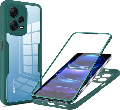 Miniatura 11 de CCSamll - Funda transparente para Xiaomi Redmi Note 12 Pro 5G con protector de pantalla, cuerpo completo, a prueba de golpes, delgada, cristal,