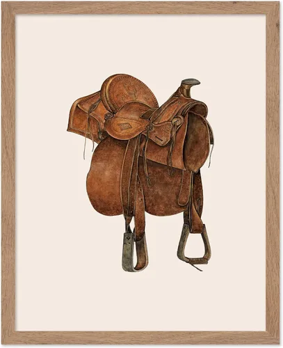 Miniatura 38 de Poster Master Póster vintage de cuero para silla de montar, estampado retro de vaquero, arte de silla de montar, diseño occidental, impresión