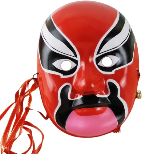 Miniatura 6 de Máscara de la ópera de Beijing, máscara de cosplay, disfraz de Halloween, accesorios para fiestas Guanyu-negro