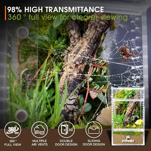 Miniatura 2 de MYGIIKAKA Accesorios de caja de araña saltadora, caja de araña de tarántula, jaula para insectos, recinto de hábitat de mantis rezando, terrario