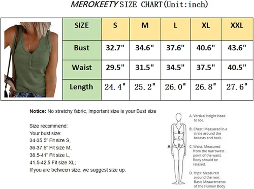 Miniatura 6 de MEROKEETY Camiseta sin mangas con cuello en V para mujer sin mangas acanalada con botones informal Henley