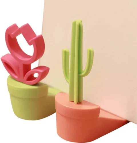 Miniatura 5 de WAYUTO Lindo tope de puerta de silicona decorativo Catus novedoso tope de puerta divertido tope de puerta de goma para el hogar, oficina