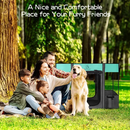 Miniatura 9 de Corralito para perros, corralito para mascotas, corralito plegable para cachorros y gatos, carpa jaula portátil para ejercicio, cubierta de sombra