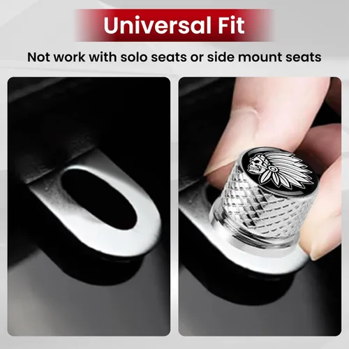 Miniatura 6 de Tornillo de acero inoxidable moleteado para asiento de guardabarros, rosca de 1/4 pulgadas - 20 para Harley Davidson 1996-2020, esqueleto de dedo