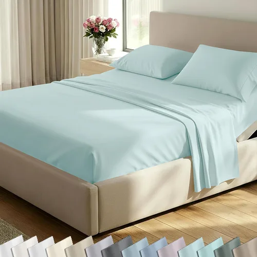 Miniatura 44 de California Design Den Juego de sábanas de lujo tamaño King - 100% algodón, 600 número de hilos, sábanas King de bolsillo profundo, ropa de cama