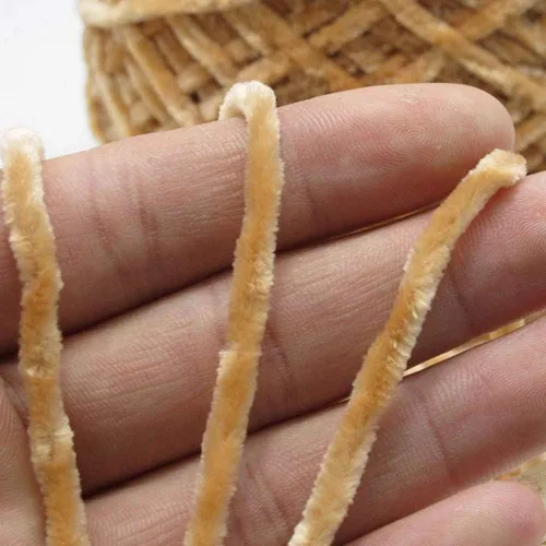 Miniatura 4 de Hilo de chenilla de 8 oz/250 g, hilo de chenilla de terciopelo para bricolaje, hilo de chenilla marrón café de lujo voluminoso para bufanda