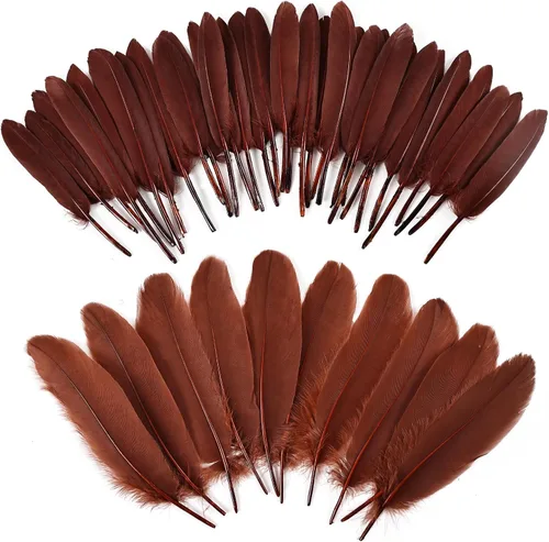Miniatura 21 de iHUFeather 270 plumas de ganso azul aguamarina para manualidades, 2 estilos de 4 a 7 pulgadas, plumas naturales a granel para bricolaje, cosplay
