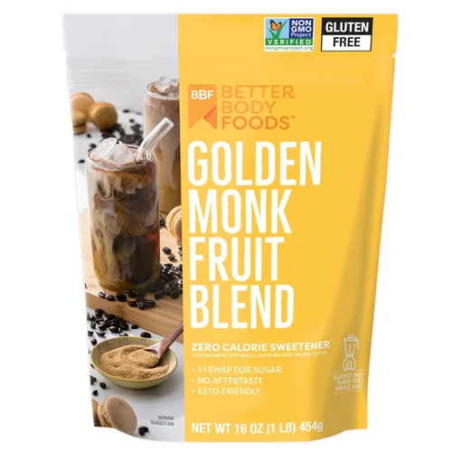 Miniatura 12 de BetterBody Foods Mezcla de edulcorante de alulosa de fruta de monje orgánico, sustituto de azúcar de caña cruda, cero calorías, apto para dieta