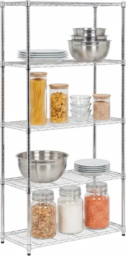 Miniatura 16 de Honey-Can-Do Estantes ajustables de 3 niveles de alta resistencia, estante de almacenamiento de metal con capacidad de 250 lb, blanco, 14" de ancho