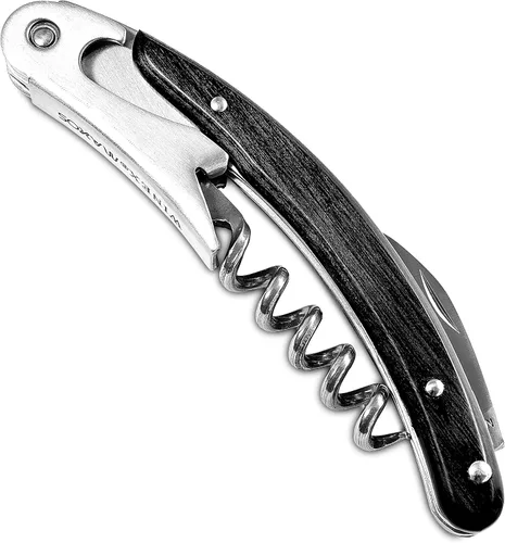 Seki Japan CRESCENT - Cuchillo profesional de camarero con sacacorchos, botellas de vino sumiller y abridor de cerveza, cuerpo de acero inoxidable,