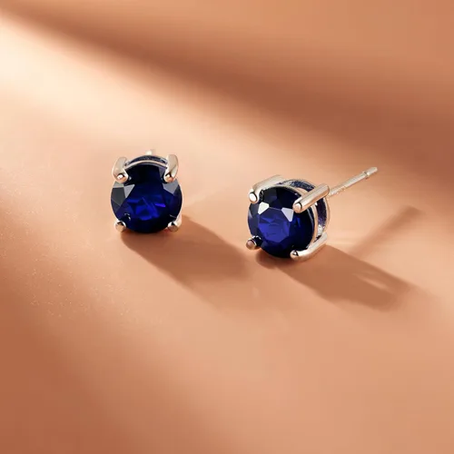 Miniatura 17 de Amazon Essentials Aretes redondos de plata de ley con piedra natal (anteriormente colección Amazon)