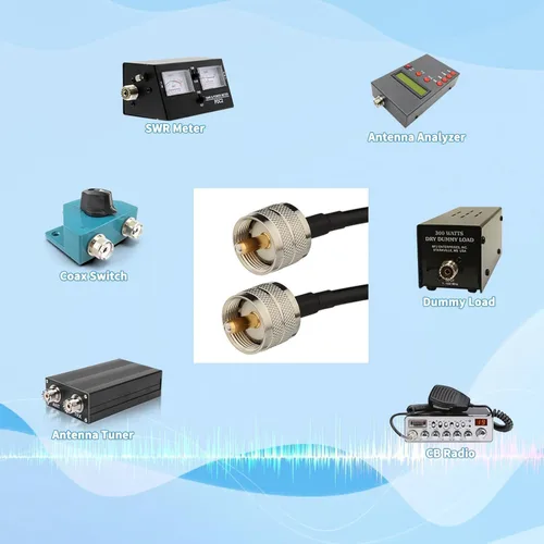 SUPERBAT Cable PL259 RG58 coaxial de 20 pulgadas, puente UHF PL-259+3 piezas SMA/BNC/SO239 Kit adaptador para radio CB Jamón Medidor SWR,