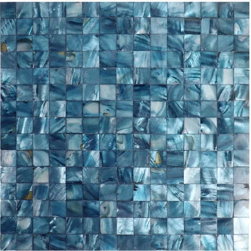 Miniatura 7 de MOP Azulejo de mosaico de concha de nácar en espiga para salpicaduras, se utilizan para salpicaduras de cocina y azulejos de pared de baño, azul