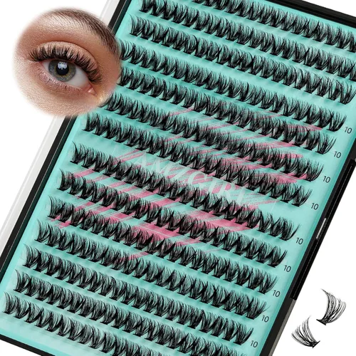 Miniatura 27 de Kit de Extensión de Pestañas, Kit de Racimos de Pestañas DIY 168Pcs con Pegamento de Unión y Sello Impermeable, Removedor de Pestañas para Kit