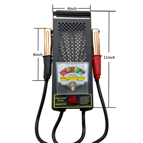 Miniatura 2 de Probador de carga de batería, probador de carga de batería de automóvil, 6 V, 12 V, probador de alternador de batería con voltímetro y pinzas