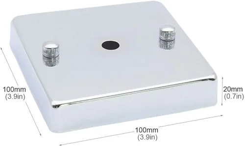 Miniatura 3 de Placa de luz de techo retro, base cuadrada cromada puntiaguda accesorios colgantes de disco compatibles con lámparas de pared, lámparas de techo