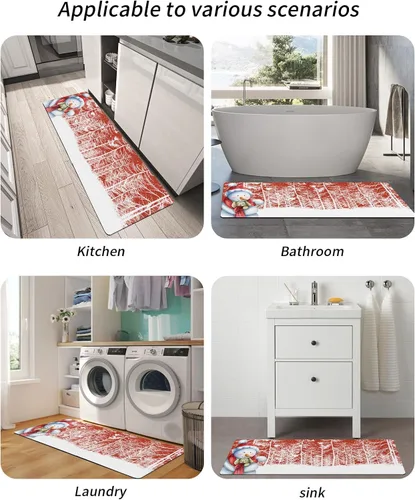 Miniatura 6 de Winter Sowman - Tapete de baño antideslizante, de secado rápido y absorbente, de tierra de diatomeas, fregadero, dormitorio, cocina, lavable, diseño