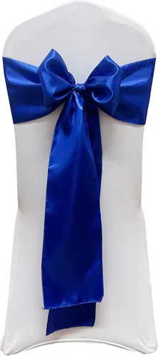 Miniatura 9 de Bandas de satén para silla, lazos para silla, sillas con lazo para decoración de bodas, banquetes y fiestas (10, negro)