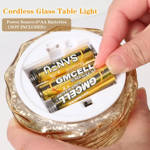 Miniatura 3 de Decoraciones de árbol de Navidad de vidrio para interiores, luz LED de mercurio decorativa de mesa para chimenea y hogar, luces nocturnas
