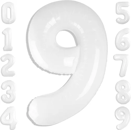 Miniatura 376 de Globos de números de 5 globos de 40 pulgadas, decoraciones de cumpleaños azules para niños y niñas, globos de números azul marino grandes