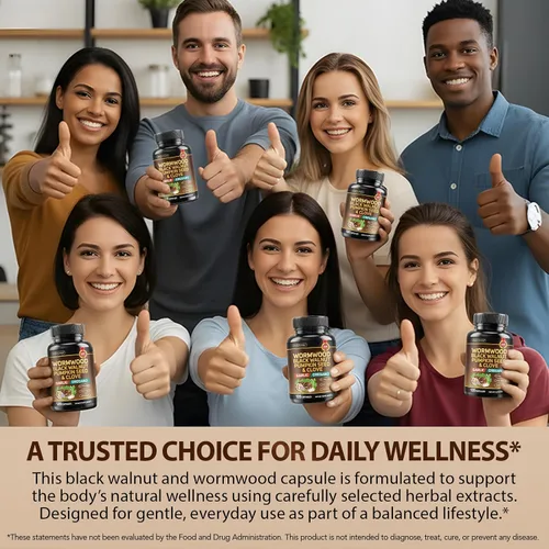 Miniatura 9 de Ajenjo negro nuez clavo de clavo para humanos – Limpieza intestinal natural y salud digestiva con semillas de calabaza, ajo, orégano, neem, papaya