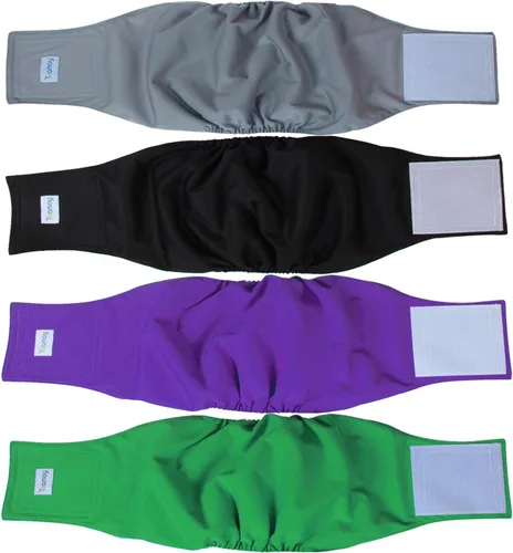 Miniatura 12 de Pañales envolventes reusables para perros machos, banda para barriga para cachorros lavable, Teamoy