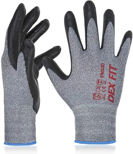 Miniatura 15 de DEX FIT Nitrile Work Gloves FN330,Stretch Fit, Touchscreen, Power Grip in Wet & Oily Conditions, Men & Women