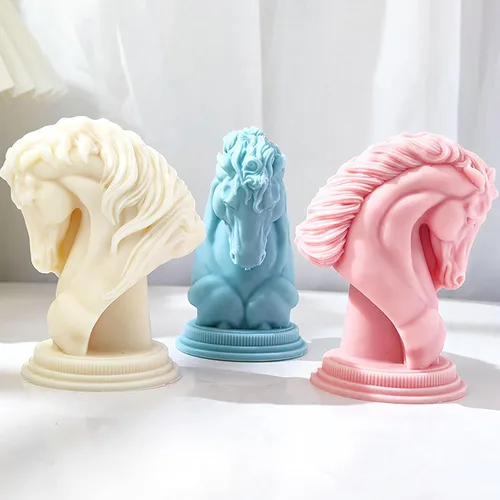 Miniatura 5 de Moldes de cabeza de caballo, molde de resina de vela de caballo, moldes de silicona de fundición de resina para decoración del hogar y fabricación