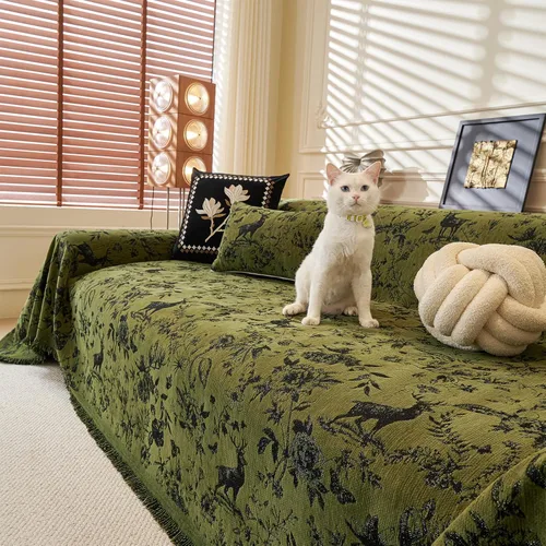 Miniatura 37 de ROOMLIFE Funda de sofá con estampado de leopardo para sofá de 3 plazas, lavable, protector de muebles para perros, funda de sofá suave