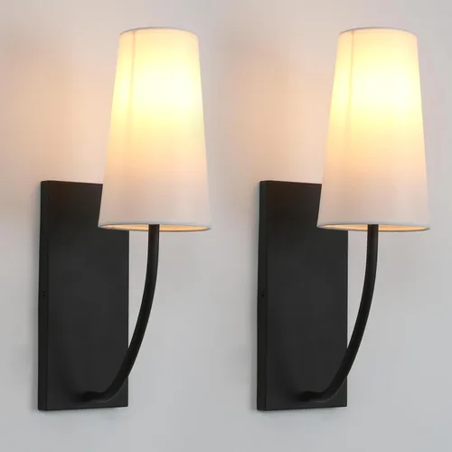 Miniatura 8 de Yosoan Juego de 2 apliques de pared de tela de latón antiguo, lámpara de noche para interiores, estilo bohemio, moderno, vintage, industrial