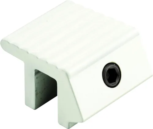 Prime-Line U 9812 Cerradura de ventana deslizante de aluminio resistente a manipulaciones, se adapta a rieles de 1/4 pulgadas, blanco, paquete de 2