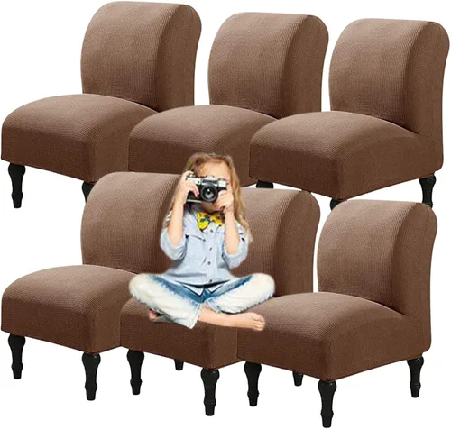 Miniatura 71 de Fundas elásticas para silla sin brazos, extraíbles y lavables, de elastano jacquard sin reposabrazos, protector de muebles para sala de estar, Verde