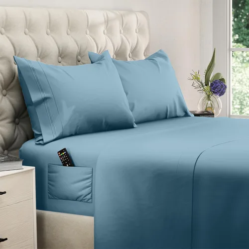 Miniatura 67 de DREAMCARE Juego de sábanas California King, 6 piezas, sábanas refrescantes para cama, sábanas Cal King de hasta 21 pulgadas de profundidad, 02