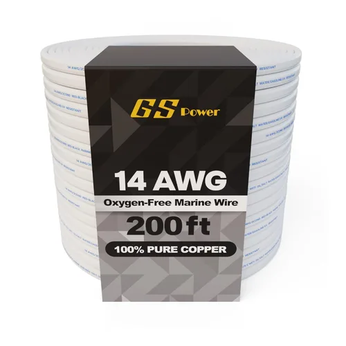 Miniatura 13 de GS Power 50 pies de alambre dúplex marino, alambre calibre 14, cable eléctrico para barco de cobre estañado libre de oxígeno 14 AWG, cable eléctrico