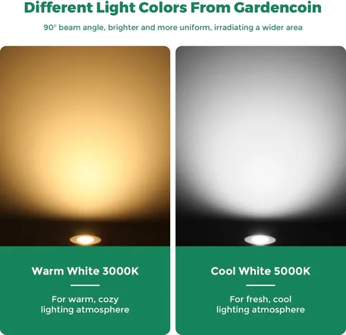 Miniatura 7 de Gardencoin Luces LED empotrables para terraza, sofito de alta resistencia e iluminación de escaleras al aire libre, 1 W, 12-24 V, bajo voltaje, luz