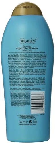 Miniatura 3 de OGX Acondicionador hidratante con aceite de argán renovador de Marruecos, aceite de argán prensado en frío para ayudar a hidratar, suavizar