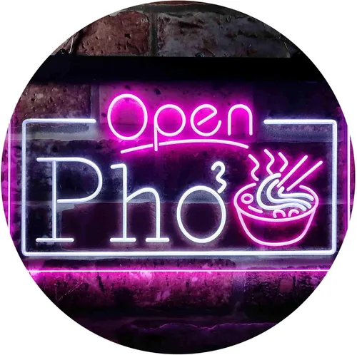 Miniatura 9 de ADVPRO Open Pho Vietnam Fideos Shop Letrero de neón LED de doble color, azul y rojo, 16 x 12 pulgadas st6s43-i3655-br