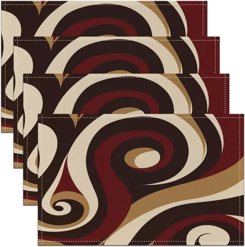 Miniatura 33 de Modern Circles - Juego de 4 manteles individuales de 12 x 18 pulgadas, patrón geométrico abstracto, decorativo, para niños, adolescentes y adultos