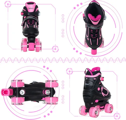 Miniatura 3 de Nattork Patines de ruedas para niños y niñas, patines cuádruples ajustables de 4 tamaños con todas las ruedas iluminadas - regalo de cumpleaños