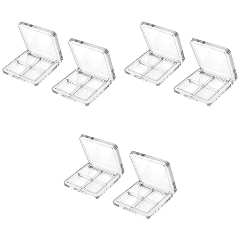 Miniatura 13 de Beaupretty 4 piezas vacía sombra de ojos paleta 4 rejillas sombra de ojos lápiz labial caja de almacenamiento transparente maquillaje DIY cosméticos
