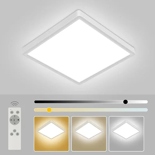Miniatura 9 de Lámpara de techo LED regulable de 12 pulgadas con control remoto, brillo CCT completo de 24 W, luz de techo LED cuadrada ajustable, accesorio