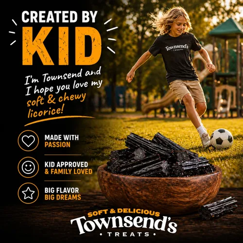 Miniatura 7 de Townesend's Treats - Bocaditos de caramelo de regaliz negro suaves y masticables (paquete de 1) – Regaliz gourmet grueso estilo australiano – rico