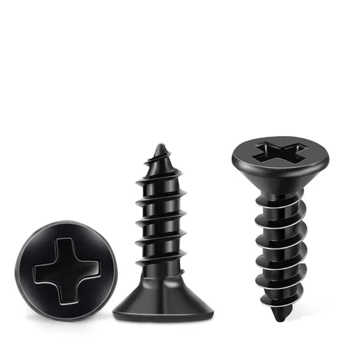 100 PCS tornillos para madera de acero inoxidable 18-8 (A2) #10 x 5/8 pulgadas, n.º 10 x 0.63'' cabeza plana con revestimiento negro, tornillos