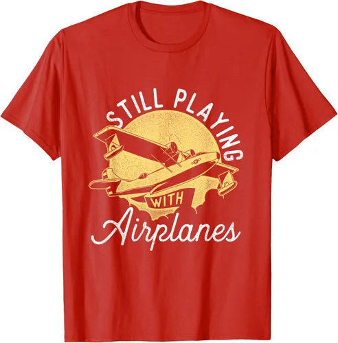 Miniatura 78 de Still Playing With Airplanes - Camiseta de control remoto RC Avión Piloto, Negro