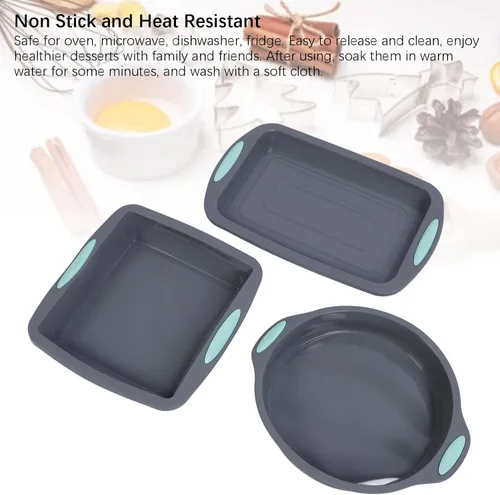 Miniatura 4 de 3 moldes de silicona para pan, juego de utensilios de silicona para hornear antiadherentes, resistentes al calor, utensilios para hornear y horno