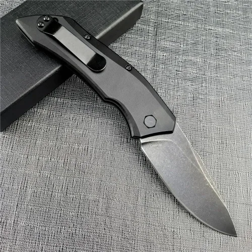Miniatura 6 de HUAAO Cuchillo plegable de 3.3 '' 9Cr13MoV Hoja de acero T6 Aviación Manijas de aluminio al aire libre EDC Herramientas Navajas de bolsillo con clip