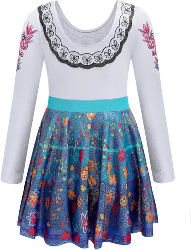 Miniatura 149 de EQSJIU Leotardo de baile de manga larga para niñas, vestido de ballet brillante con copo de nieve, tutú con falda tutú para niñas
