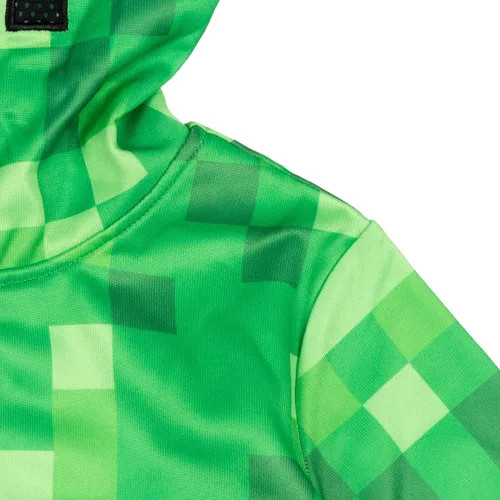 Miniatura 5 de Minecraft Creeper - Sudadera con capucha de forro polar con cremallera y malla para cosplay