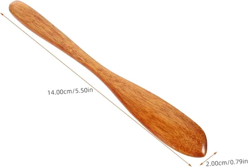 Miniatura 2 de Housoutil Juego de 4 cuchillos de mantequilla de madera, esparcidor de cuchillos de mantequilla de madera, esparcidores de mantequilla, cuchillo